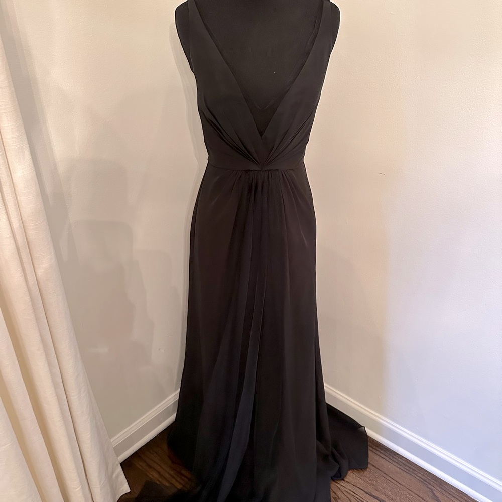 Monique Lhuillier Black Elegant Bridesmaid Black Tie Dress